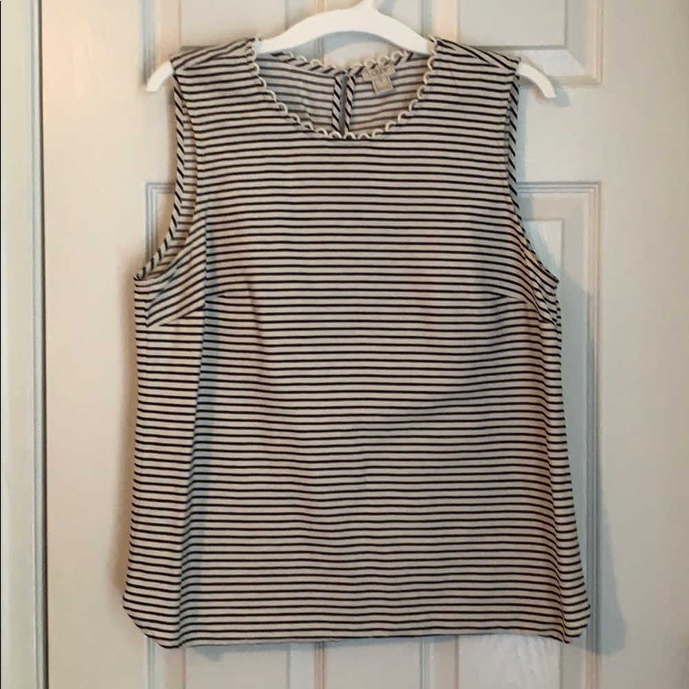 Navy and white striped J Crew top